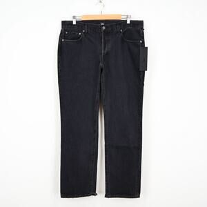 Edwin Simone Mid Rise Button Fly Straight Leg Denim Jean Maire Black 30 NWT